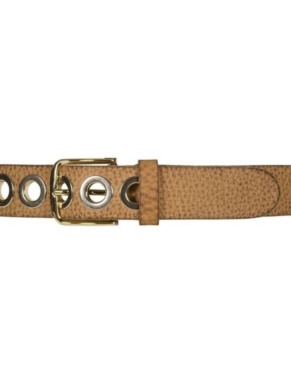 DEPECHE - Leather Belt Gold 105cm